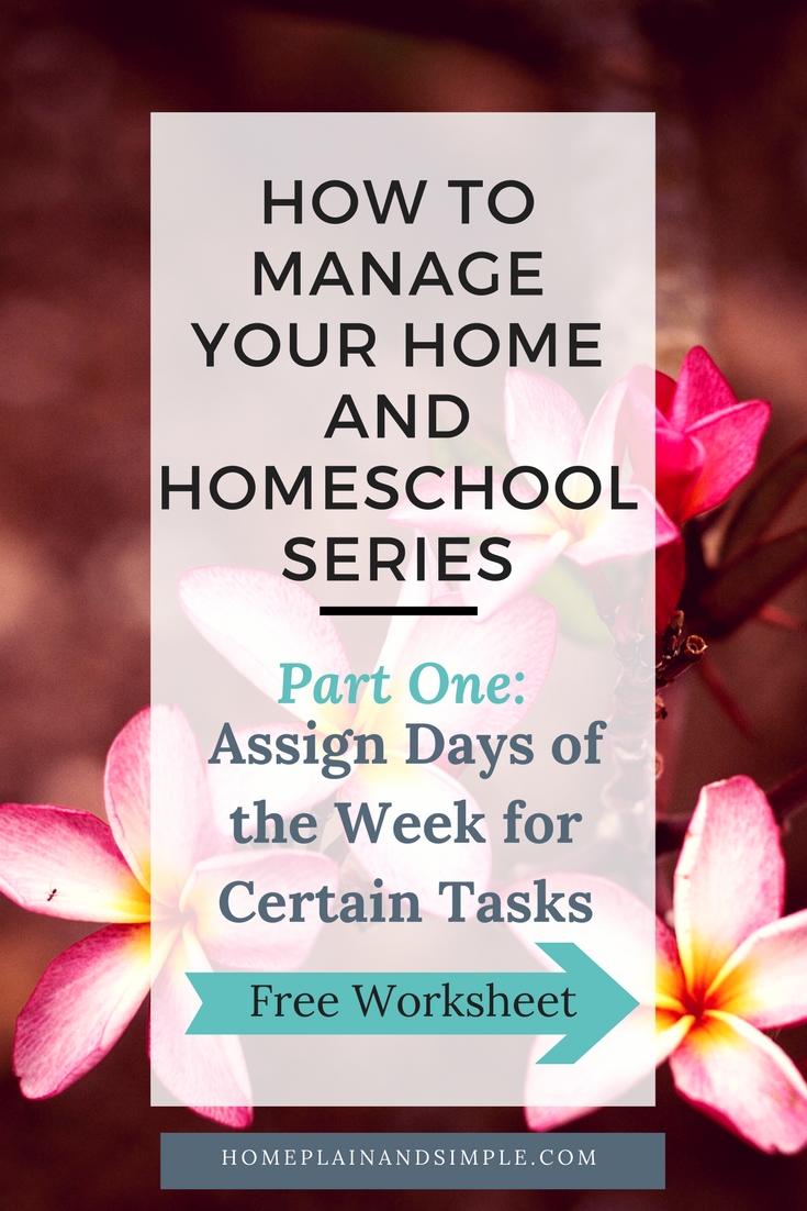 Assign Days of the Week for Certain Tasks