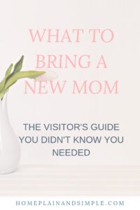 What to bring a New Mom: the visitor's guide you didn't know you needed. Learn what a new mom needs most as she recovers from the birth of her baby. What to bring her, what to do for her, and rule to follow when visiting a new mom.