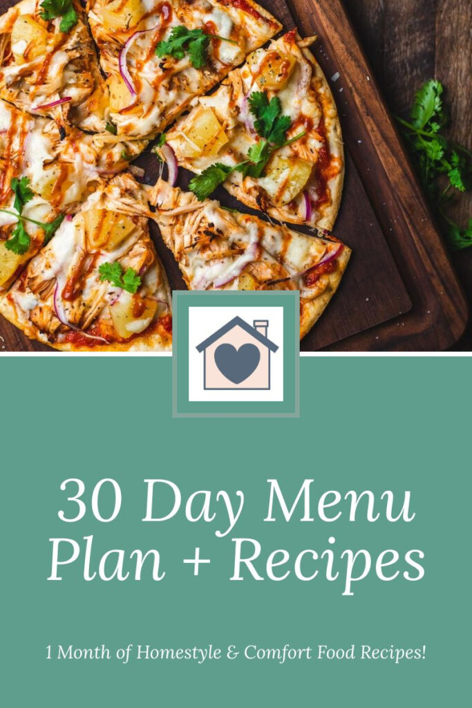 30 Day Menu Plan with Recipes Included